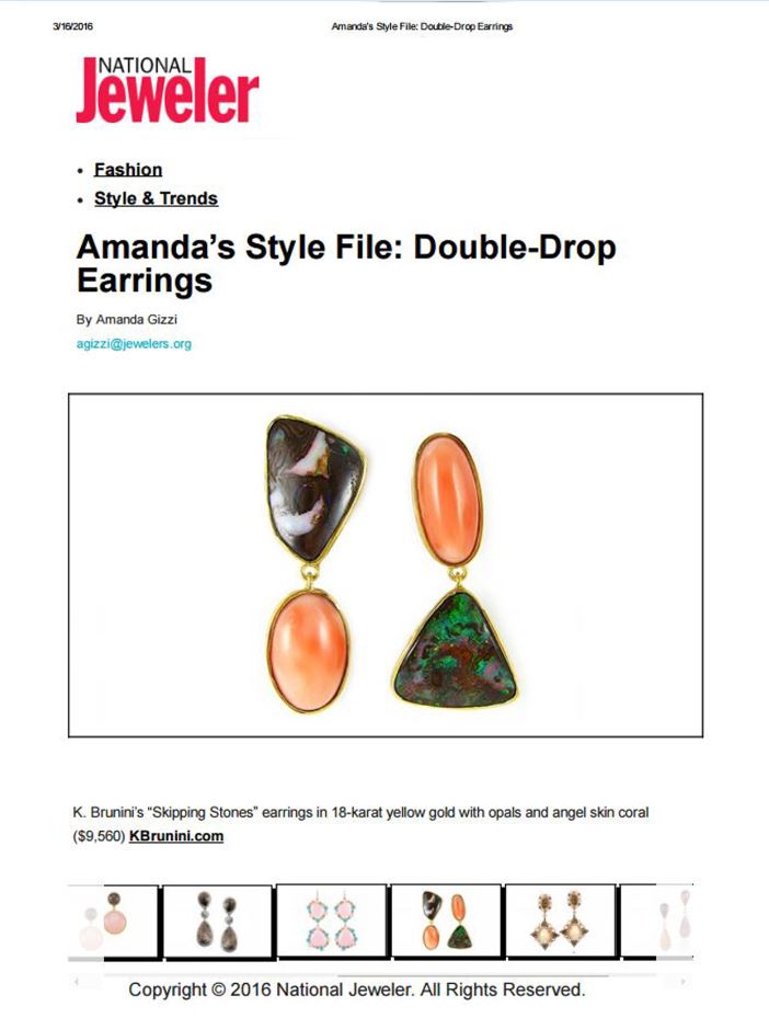 K Brunini, Earrings, Amanda's Style File, National Jeweler