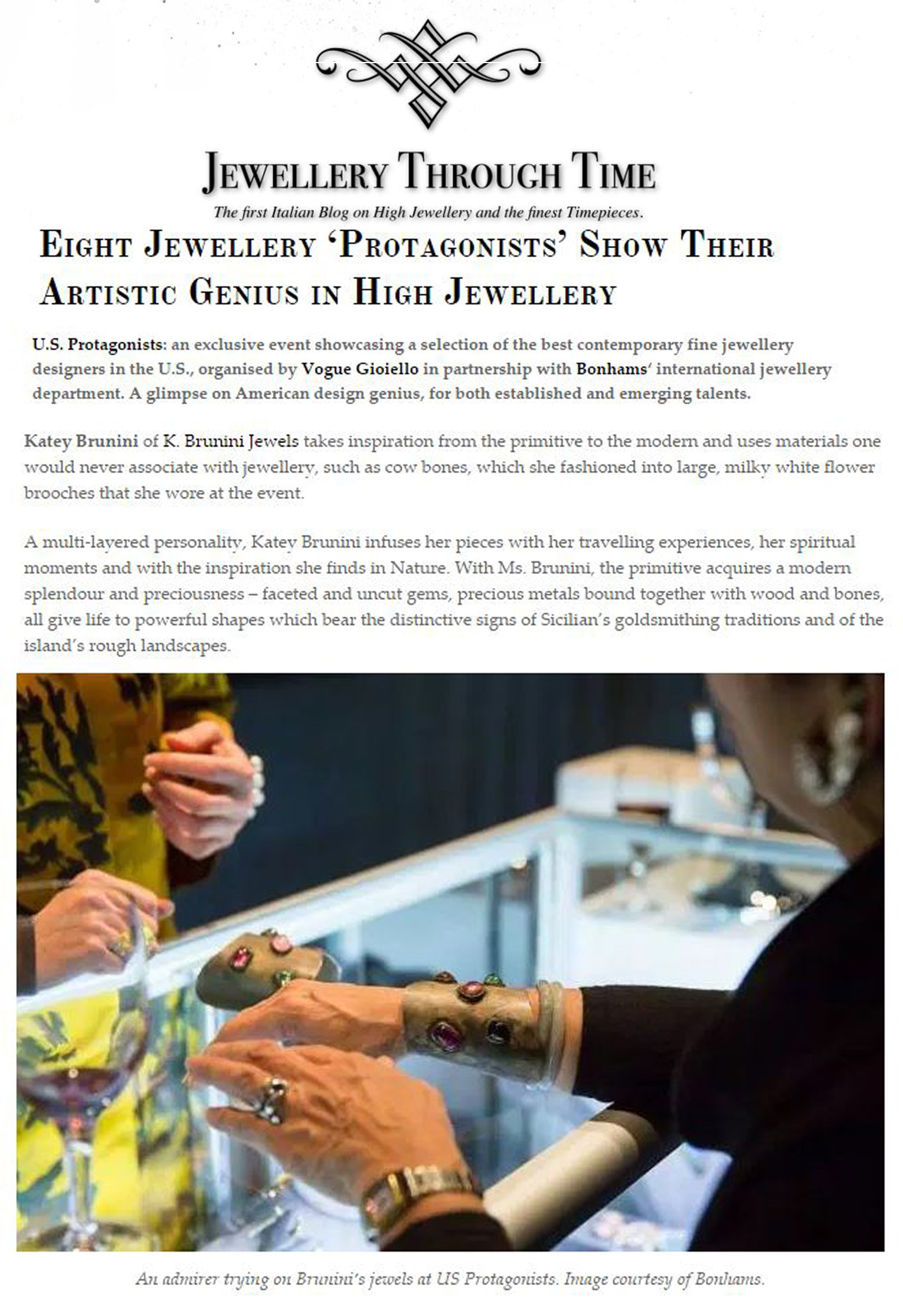High Jewellry, US Protagonists, Bonhams, Vogue Gioiello, KBrunini