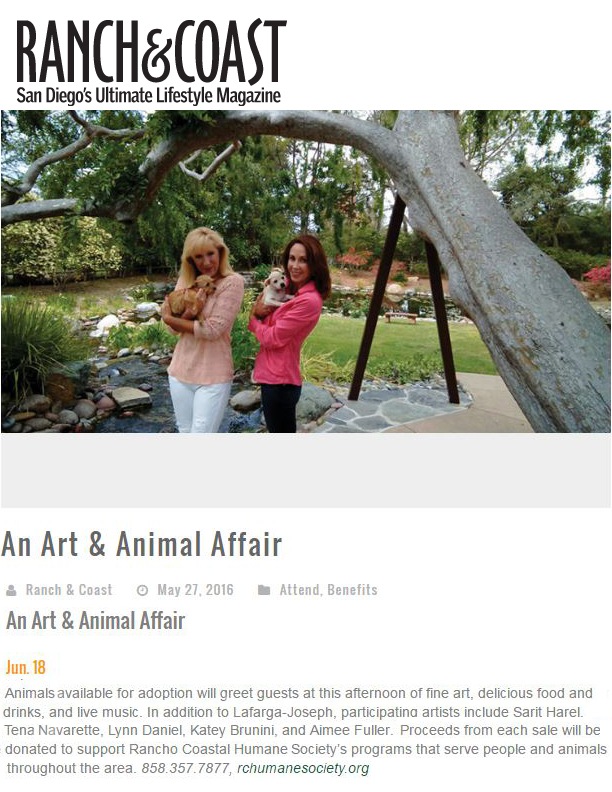 Ranch and Coast, K. Brunini, K. Brunini Jewels, Humane Society, Art, Benefit