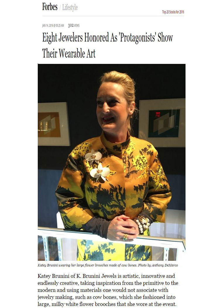K brunini, Designer Jewelry, Jewelry, Forbes, Forbes Magazine, Orchid, Cow, Bone